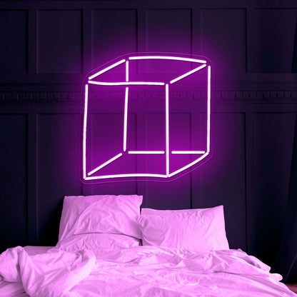 Geometric Cube Color Led Neon Signs Wall Art