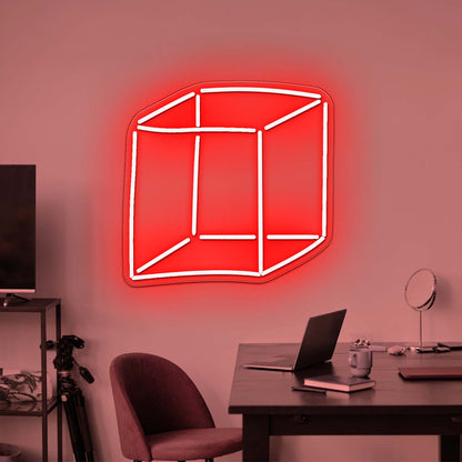 Geometric Cube Color Led Neon Signs Wall Art