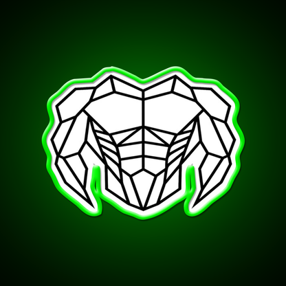 Geometric Strength C Bold Muscle Linework Art Gym Fitness Led Neon Sign Rgb Color