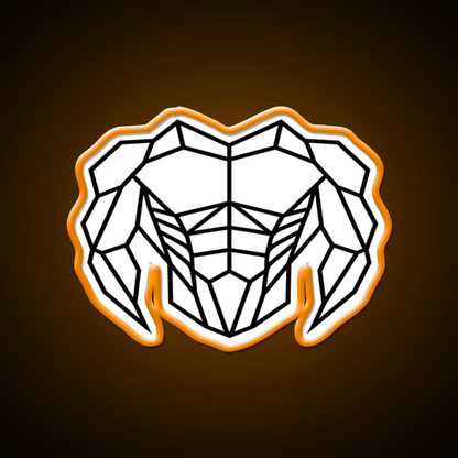 Geometric Strength C Bold Muscle Linework Art Gym Fitness Led Neon Sign Rgb Color