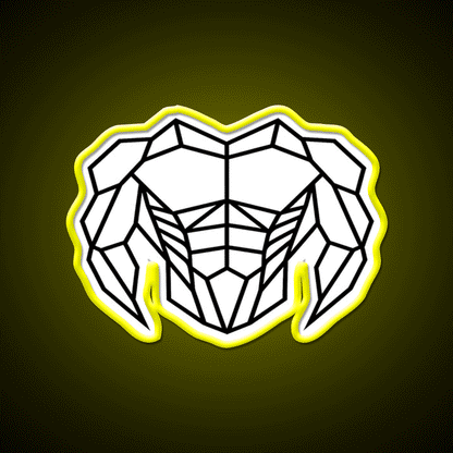 Geometric Strength C Bold Muscle Linework Art Gym Fitness Led Neon Sign Rgb Color