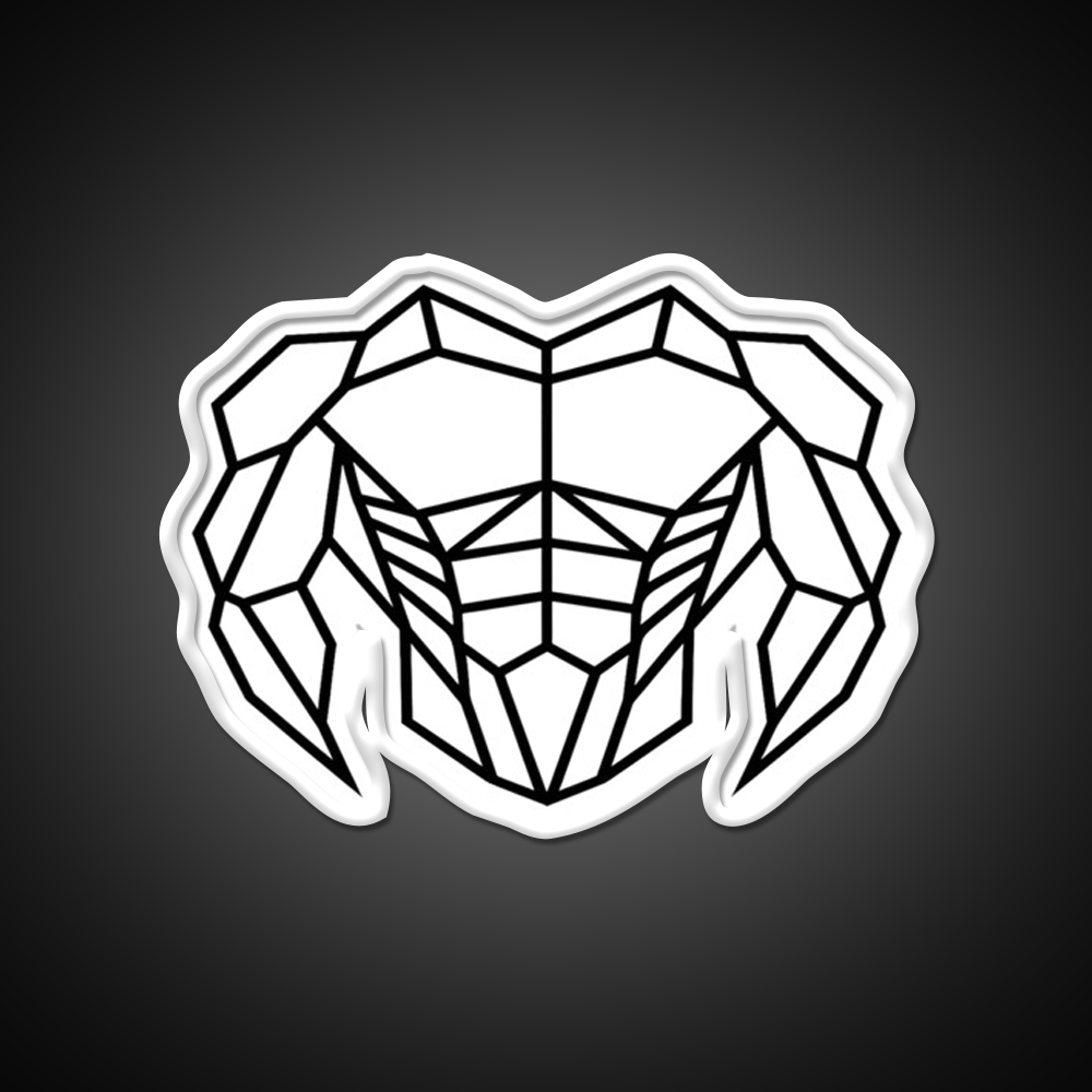 Geometric Strength C Bold Muscle Linework Art Gym Fitness Led Neon Sign Rgb Color