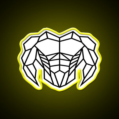 Geometric Strength C Bold Muscle Linework Art Gym Fitness Led Neon Sign Rgb Color