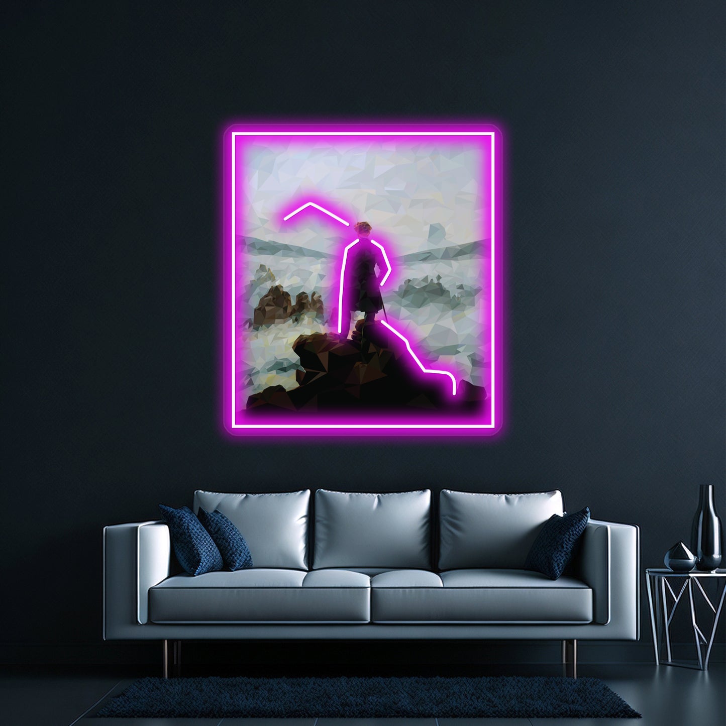 Geometric Wanderer Wall Artwork Neon Signs