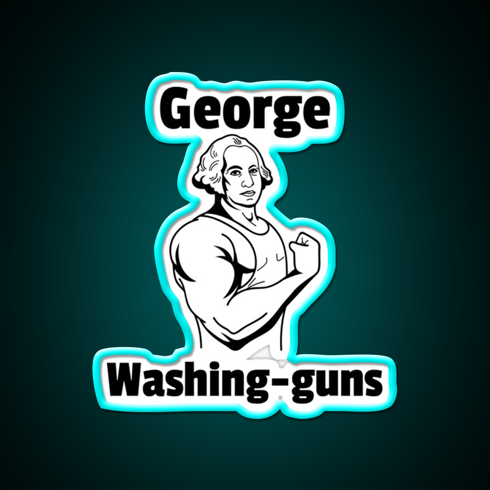 George Washing Guns Gym Fitness Led Neon Sign Rgb Color