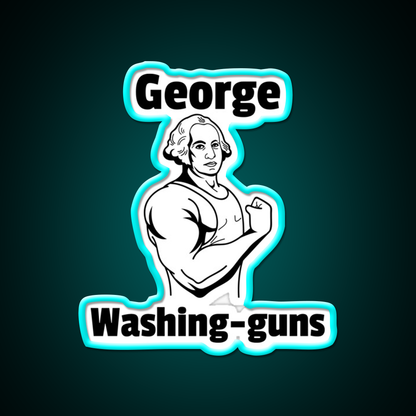George Washing Guns Gym Fitness Led Neon Sign Rgb Color
