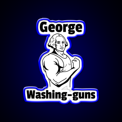 George Washing Guns Gym Fitness Led Neon Sign Rgb Color