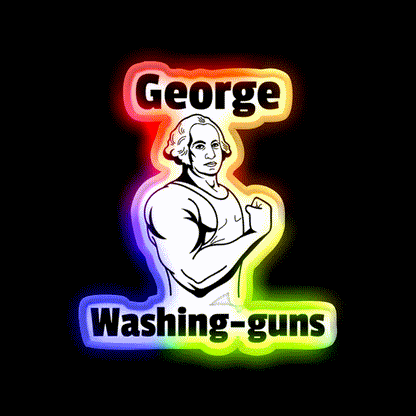 George Washing Guns Gym Fitness Led Neon Sign Rgb Color