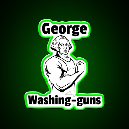 George Washing Guns Gym Fitness Led Neon Sign Rgb Color