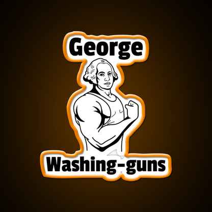 George Washing Guns Gym Fitness Led Neon Sign Rgb Color