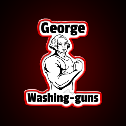 George Washing Guns Gym Fitness Led Neon Sign Rgb Color