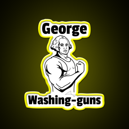 George Washing Guns Gym Fitness Led Neon Sign Rgb Color