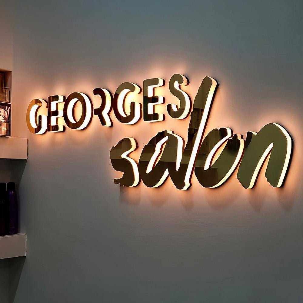 Georges Salon 3D Backlit Letters Business Metal Led Sign - Shineneon
