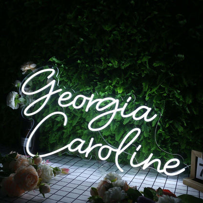 Georgia Caroline White Led Neon Sign - Shineneon