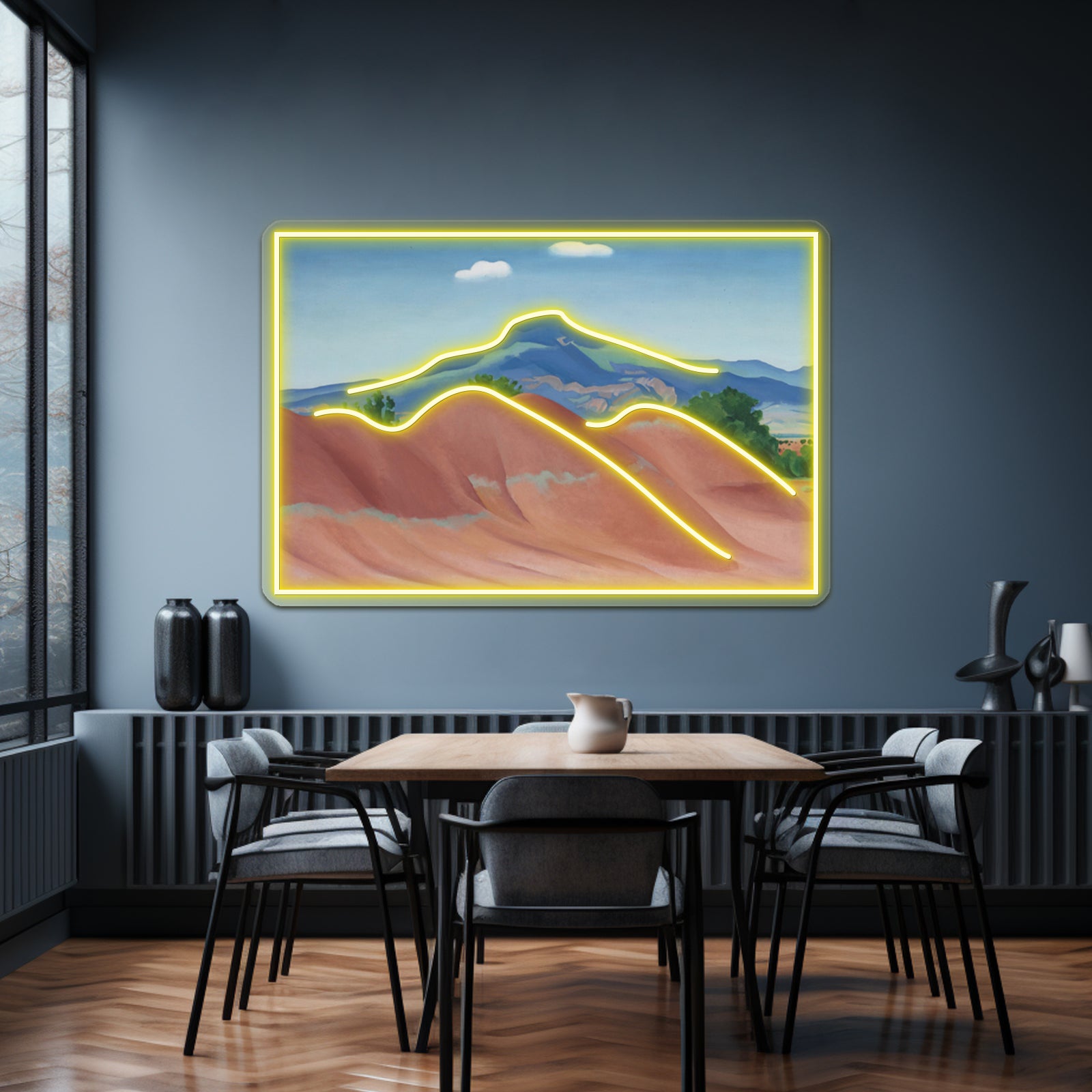 Georgia Okeeffe Red Hills Wall Artwork Neon Signs | Shineneon