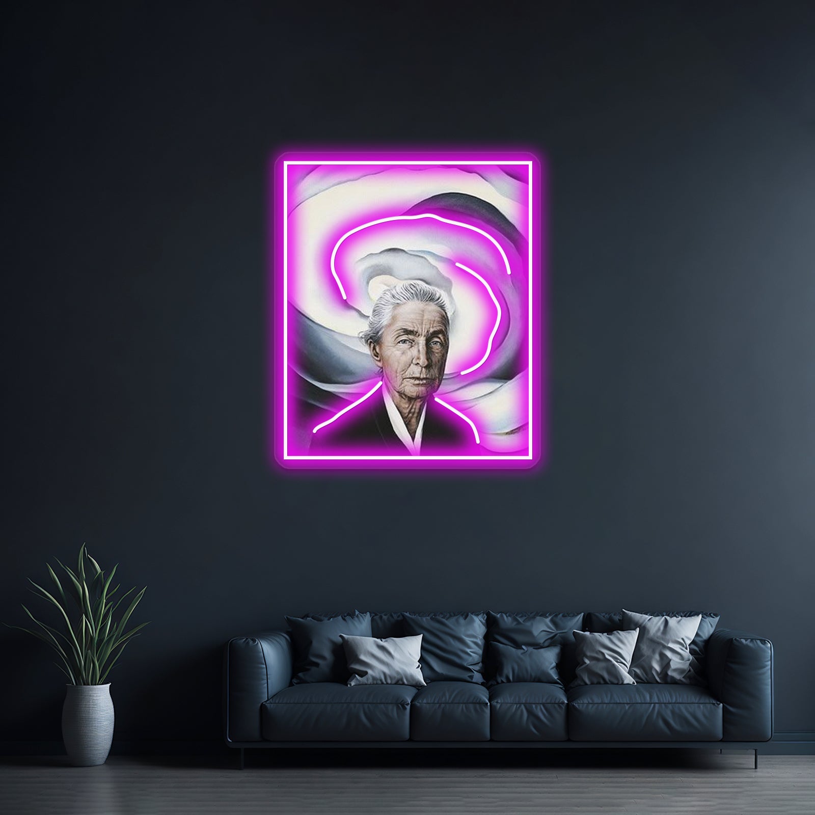 Georgia Okeeffe Self Portrait Wall Artwork Neon Signs | Shineneon