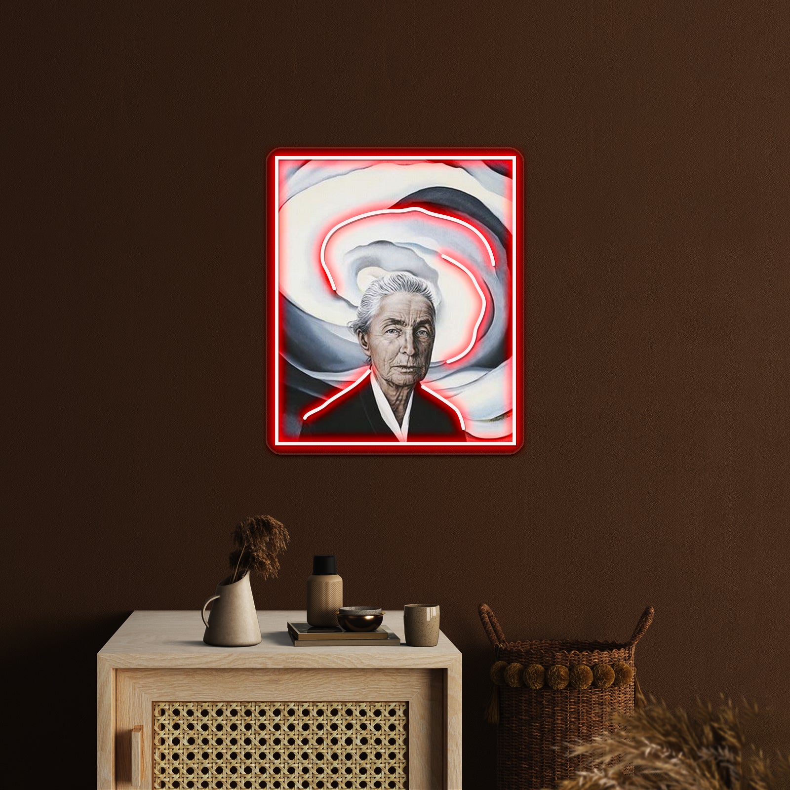 Georgia Okeeffe Self Portrait Wall Artwork Neon Signs | Shineneon