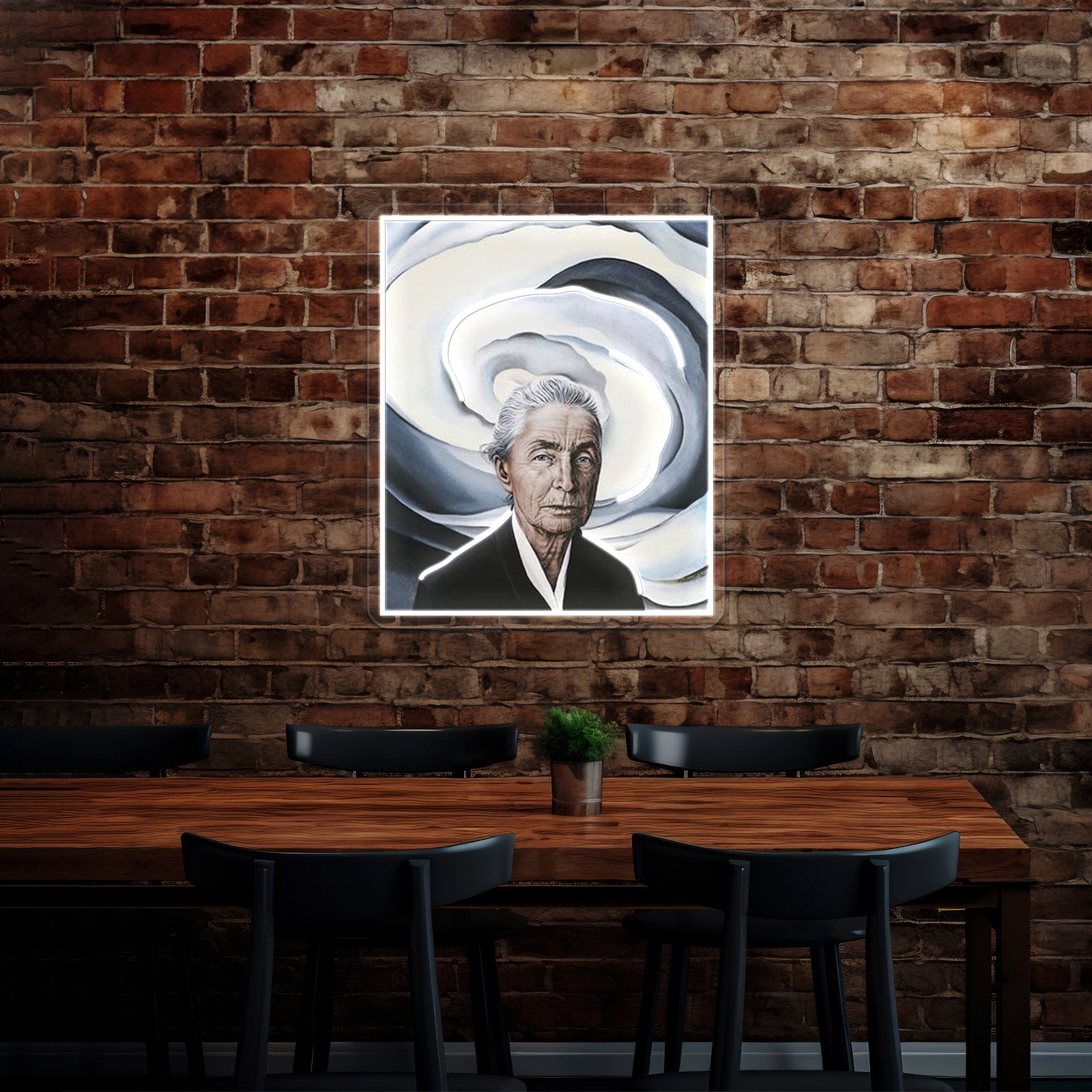 Georgia Okeeffe Self Portrait Wall Artwork Neon Signs | Shineneon