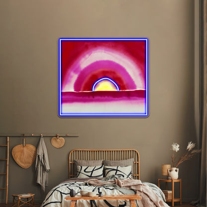 Georgia Okeeffe Sunrise Watercolor 1916 Wall Artwork Neon Signs | Shineneon