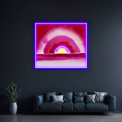 Georgia Okeeffe Sunrise Watercolor 1916 Wall Artwork Neon Signs | Shineneon