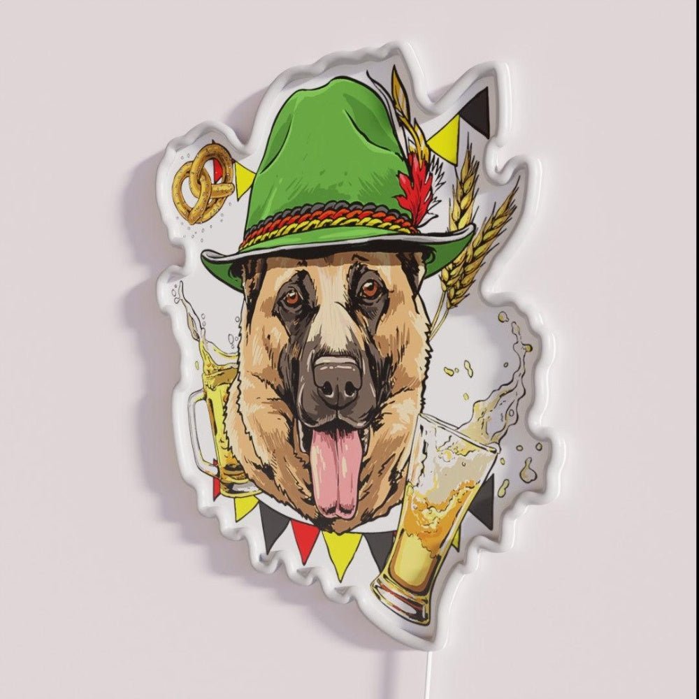 German Shepherd Oktoberfest Dog Rgb Led Neon Sign - Shineneon