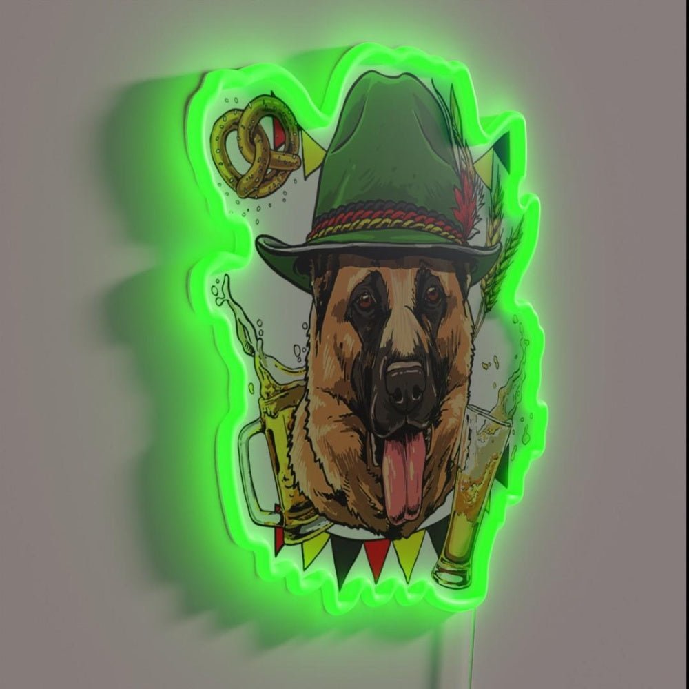 German Shepherd Oktoberfest Dog Rgb Led Neon Sign - Shineneon