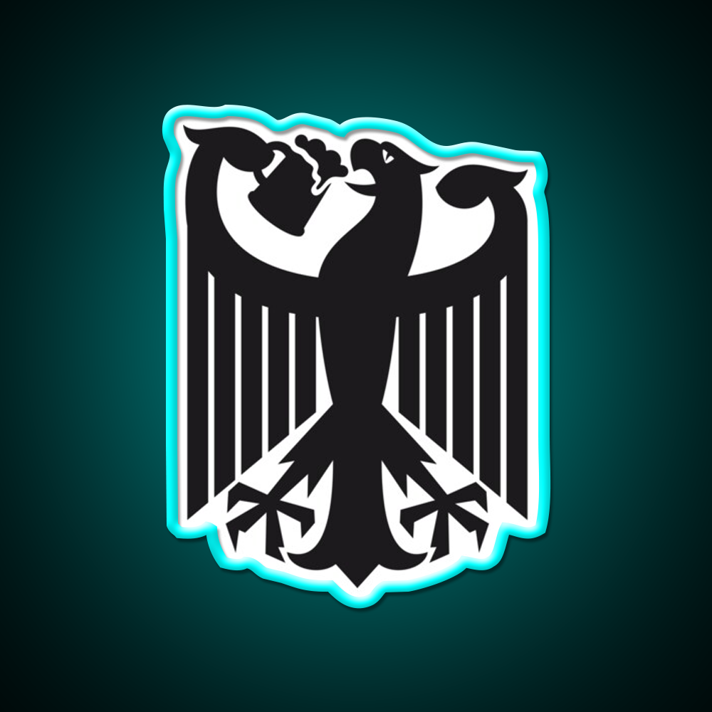 Germany Coat Of Arms Eagle Beer Bar Decor Led Neon Sign Rgb Color - Size and dimension reference