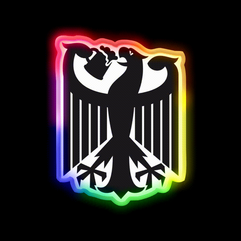 Germany Coat Of Arms Eagle Beer Bar Decor Led Neon Sign Rgb Color - LED neon sign close-up detail