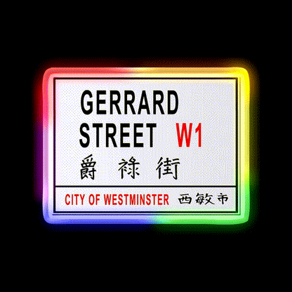 Gerrard Street China Town London Sign Asian Cultural Led Neon Sign Rgb Color - LED neon sign close-up detail
