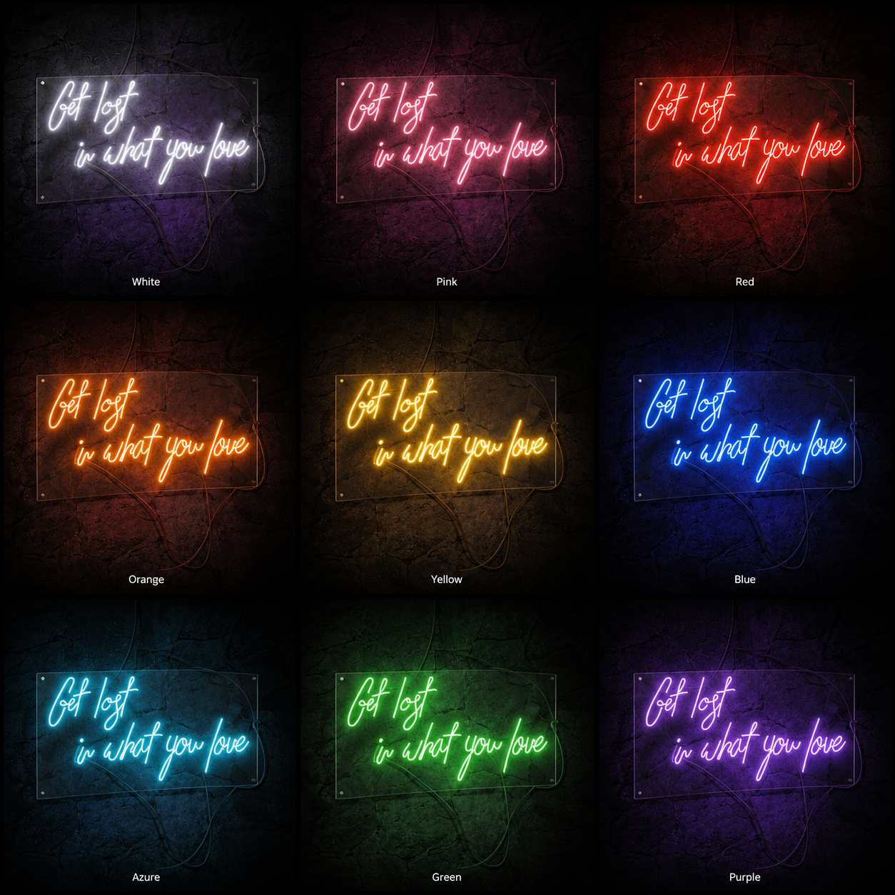 Get Lost In What You Love LED Neon Sign Wall Neon Sign - 05 Color Grid