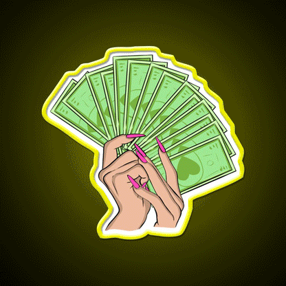 Get Money Nail Salon Led Neon Sign Rgb Color - Custom LED neon sign front view
