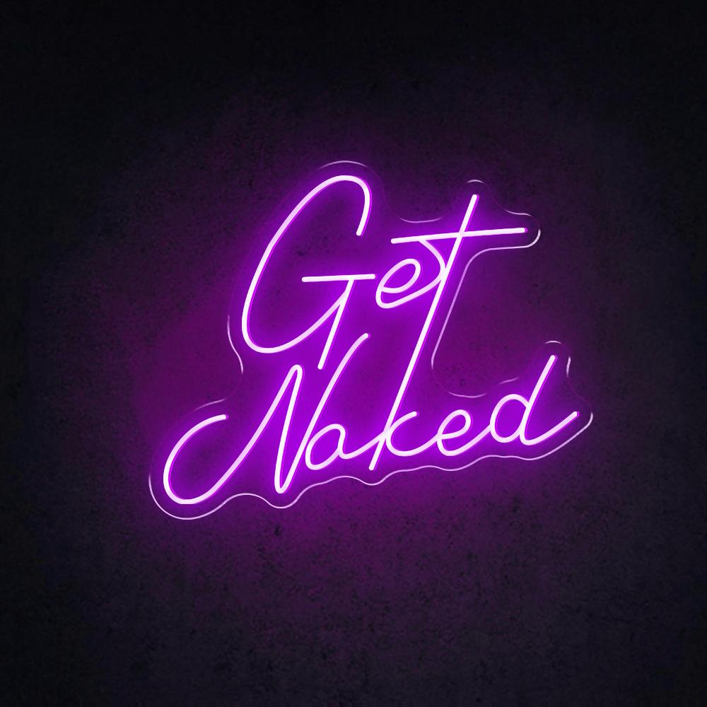 Get Naked Red Handwritten-Style Led Neon Sign For Romantic Floral Bar Decor | Shineneon