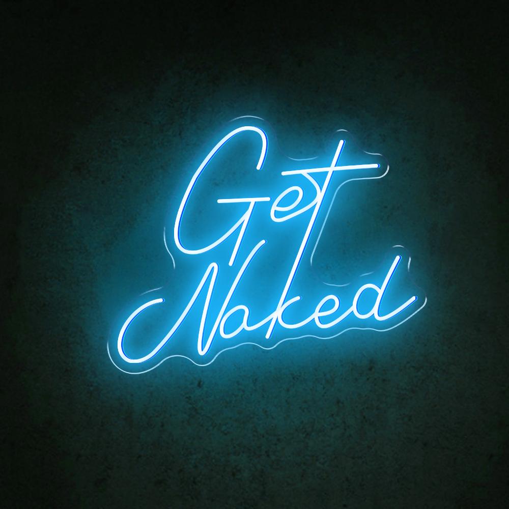 Get Naked Red Handwritten-Style Led Neon Sign For Romantic Floral Bar Decor | Shineneon