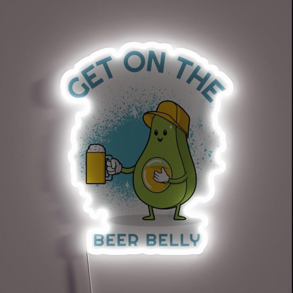 Get On The Beer Belly Best Gift For Man Rgb Led Neon Sign - Shineneon