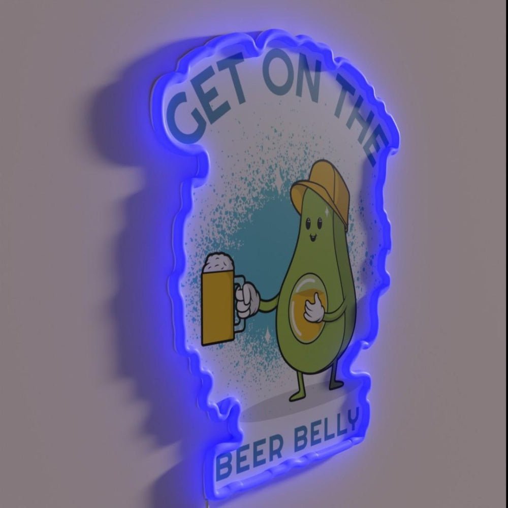 Get On The Beer Belly Best Gift For Man Rgb Led Neon Sign - Shineneon