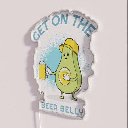 Get On The Beer Belly Best Gift For Man Rgb Led Neon Sign - Shineneon