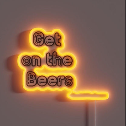Get On The Beer Daniel Andrew Rgb Led Neon Sign Bar Wall Decor - Shineneon