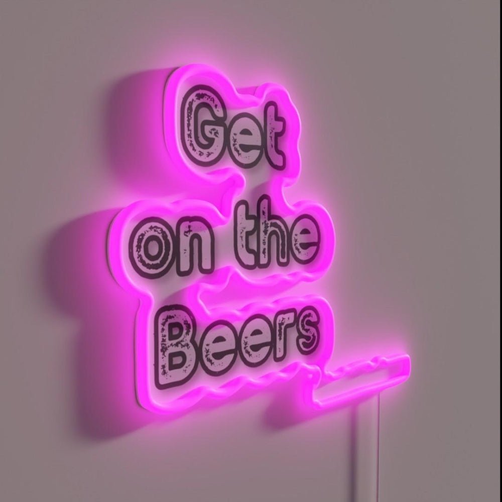 Get On The Beer Daniel Andrew Rgb Led Neon Sign Bar Wall Decor - Shineneon