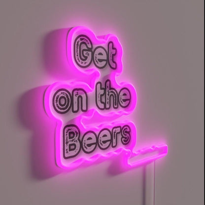 Get On The Beer Daniel Andrew Rgb Led Neon Sign Bar Wall Decor - Shineneon