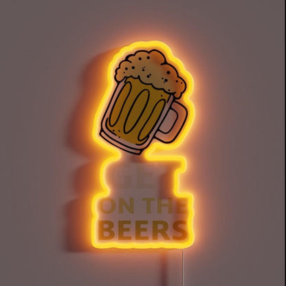 Get On The Beer Gag Gift For Man Woman Rgb Led Neon Sign - Shineneon