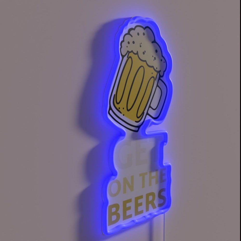 Get On The Beer Gag Gift For Man Woman Rgb Led Neon Sign - Shineneon