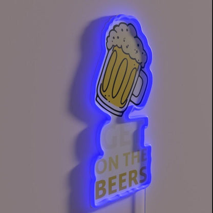 Get On The Beer Gag Gift For Man Woman Rgb Led Neon Sign - Shineneon