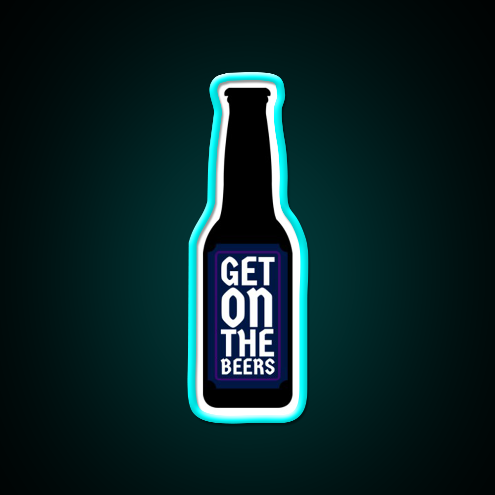 Get On The Beer Man Cave Bar Led Neon Sign Rgb Color - Size and dimension reference