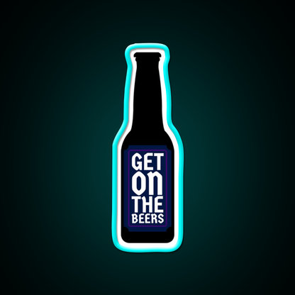 Get On The Beer Man Cave Bar Led Neon Sign Rgb Color - Size and dimension reference