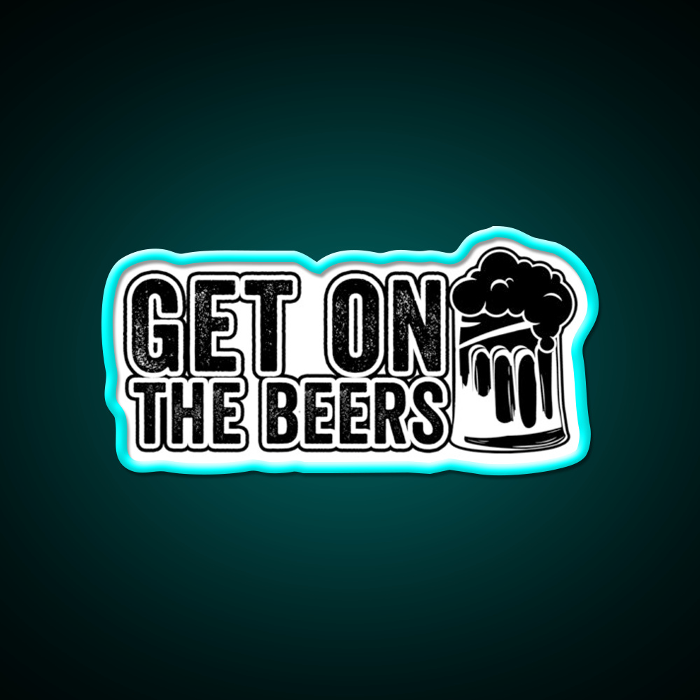Get On The Beer Man Cave Bar Led Neon Sign Bar Decor Rgb Color - Size and dimension reference