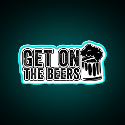 Get On The Beer Man Cave Bar Led Neon Sign Bar Decor Rgb Color - Size and dimension reference