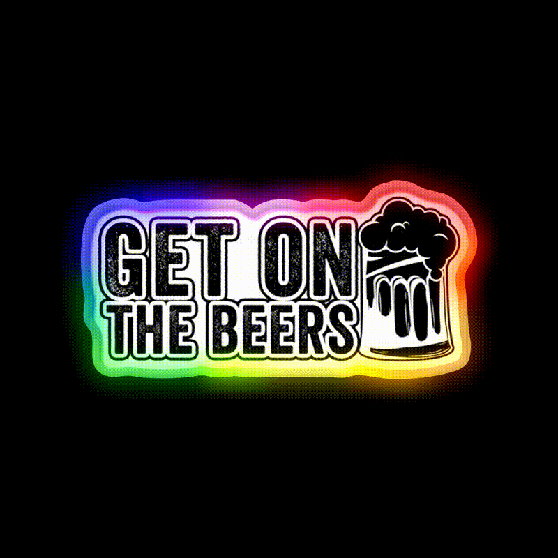 Get On The Beer Man Cave Bar Led Neon Sign Bar Decor Rgb Color - LED neon sign close-up detail