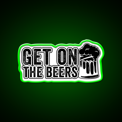Get On The Beer Man Cave Bar Led Neon Sign Bar Decor Rgb Color - LED neon sign view 8