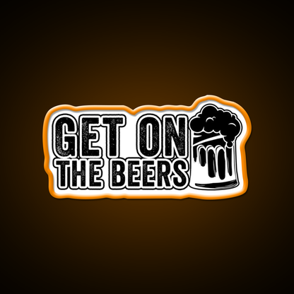 Get On The Beer Man Cave Bar Led Neon Sign Bar Decor Rgb Color - LED neon sign view 6