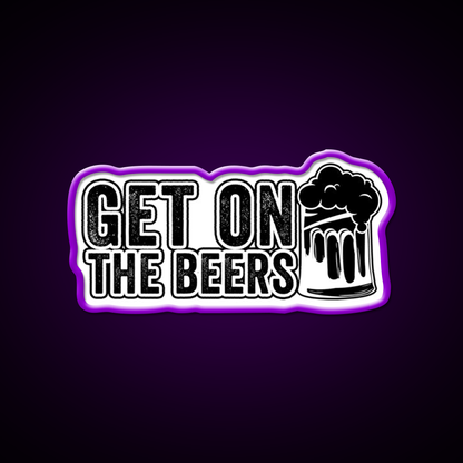 Get On The Beer Man Cave Bar Led Neon Sign Bar Decor Rgb Color - LED neon sign view 9